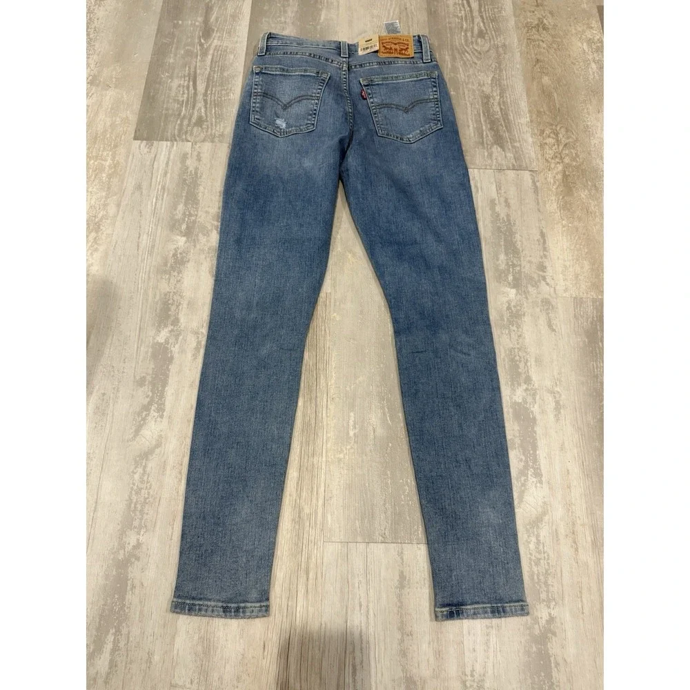 Levi's 721 High-Rise Skinny Jeans Women's W26 L30‎ Blue Distressed Ripped NEW
